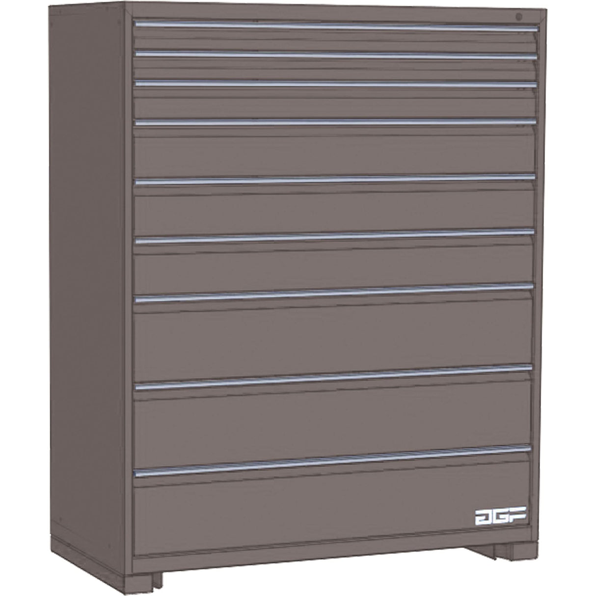 Modular Drawer Cabinet, 9 Drawers, 24" W x 28" D x 60" H, Grey
