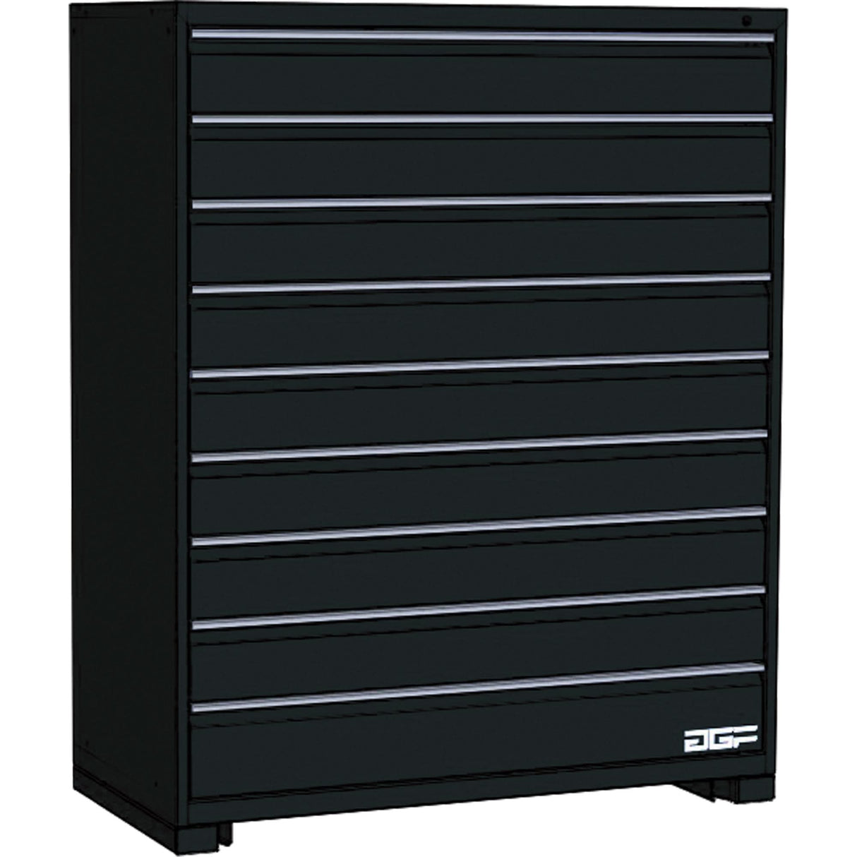 Modular Drawer Cabinet, 9 Drawers, 24" W x 24" D x 60" H, Black