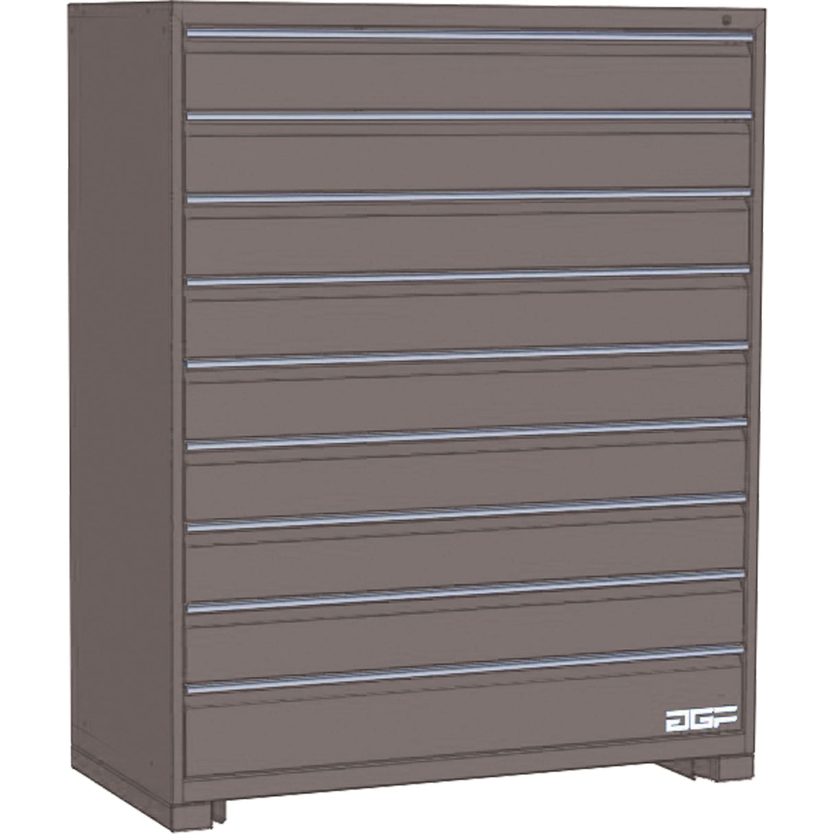 Modular Drawer Cabinet, 9 Drawers, 36" W x 28" D x 60" H, Grey