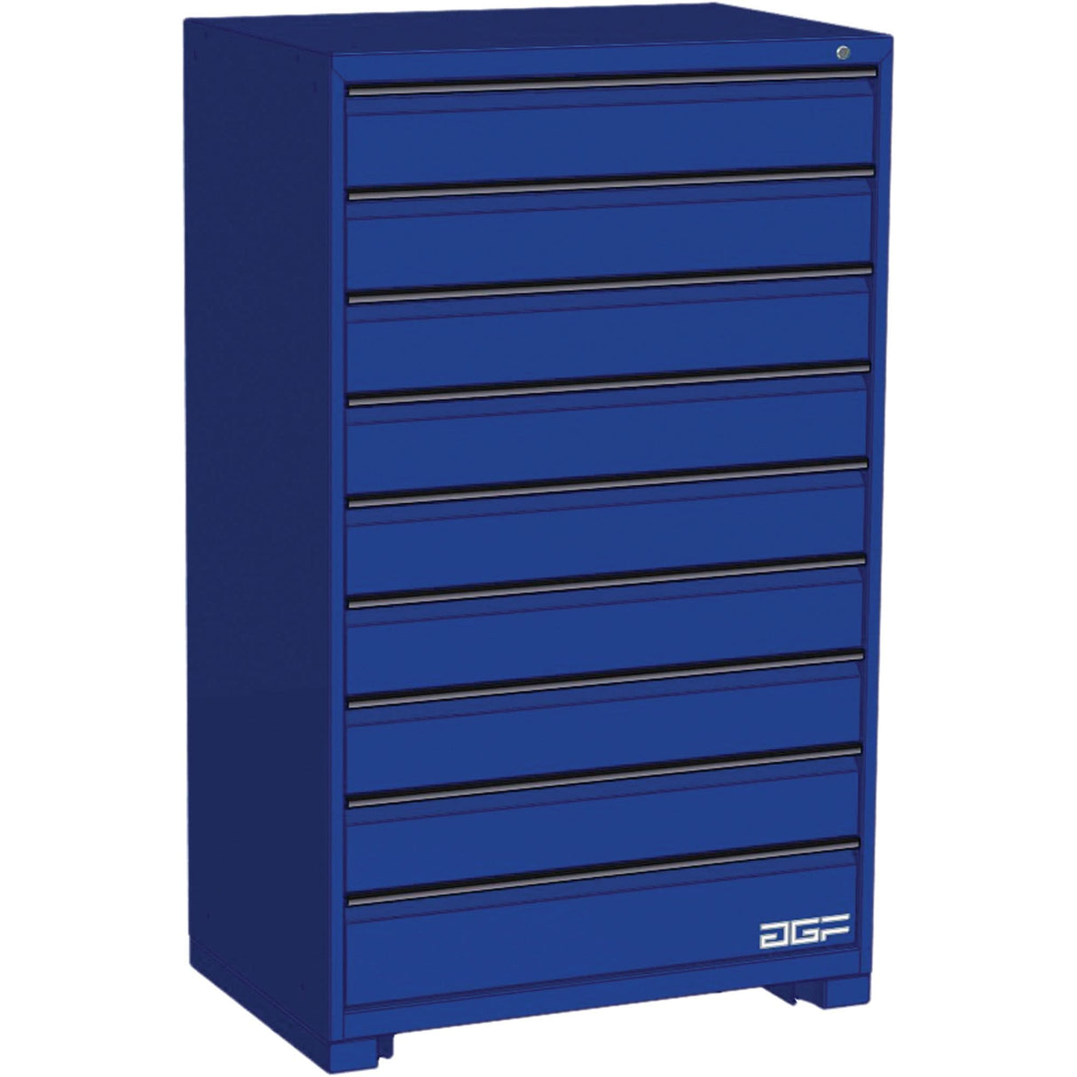 Modular Drawer Cabinet, 9 Drawers, 36" W x 24" D x 60" H, Blue
