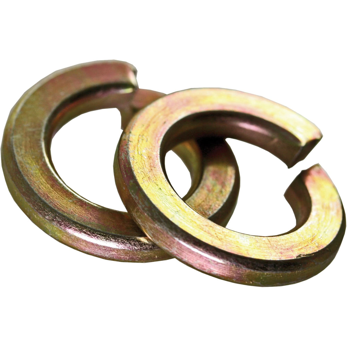 Split Lock Washer, 1/2", Yellow Zinc