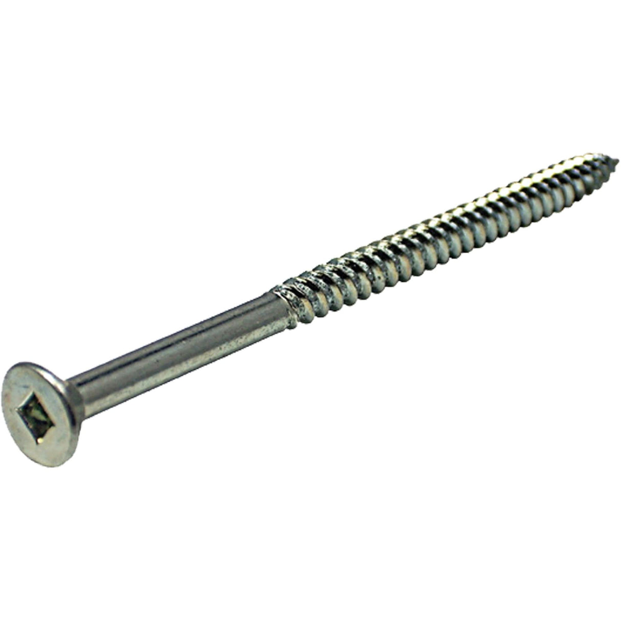 Flat SOC Wood Screw, #8 x 1" L, Zinc Plated