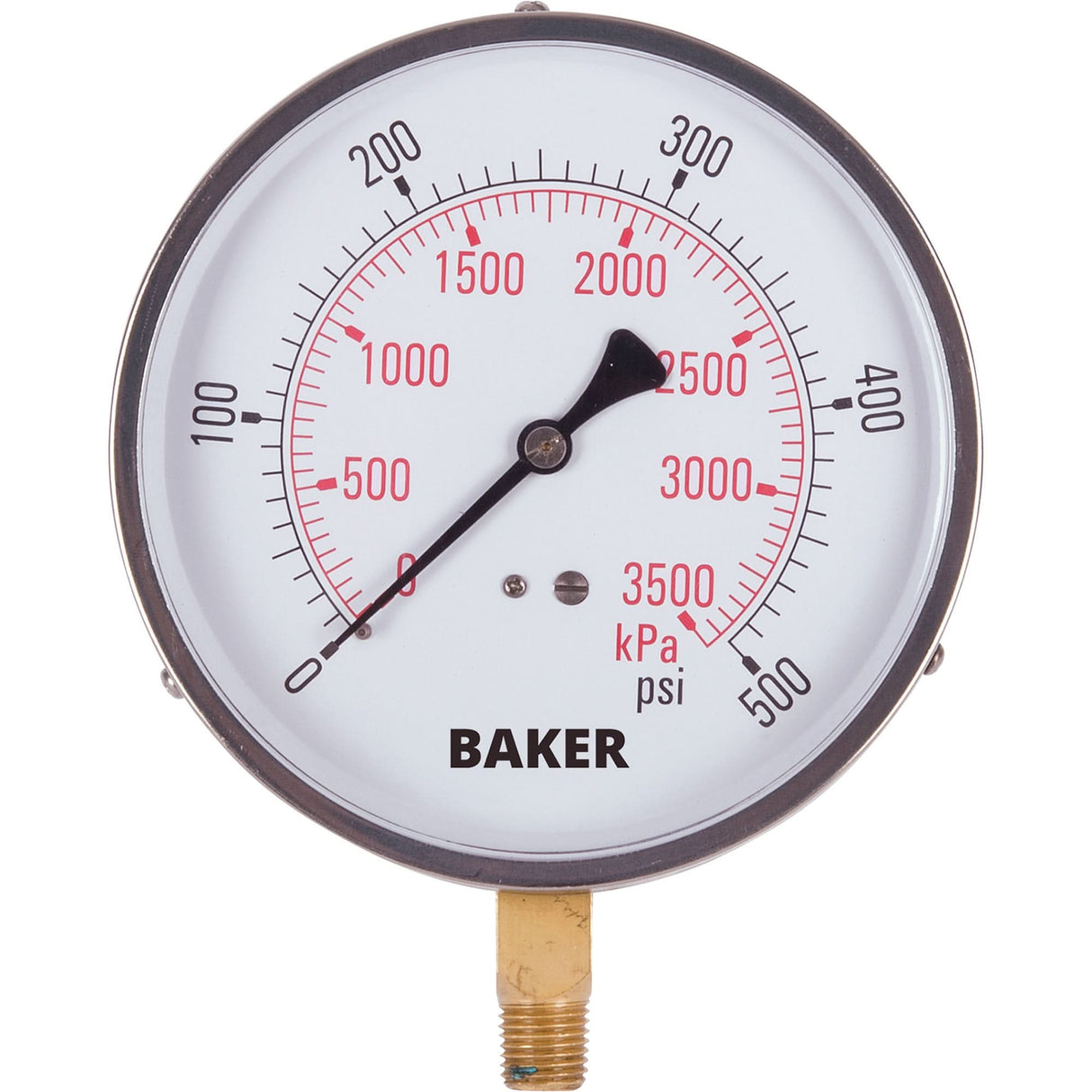 Pressure Gauges, 4-1/2" , 0 - 500 psi, Bottom Mount, Analogue