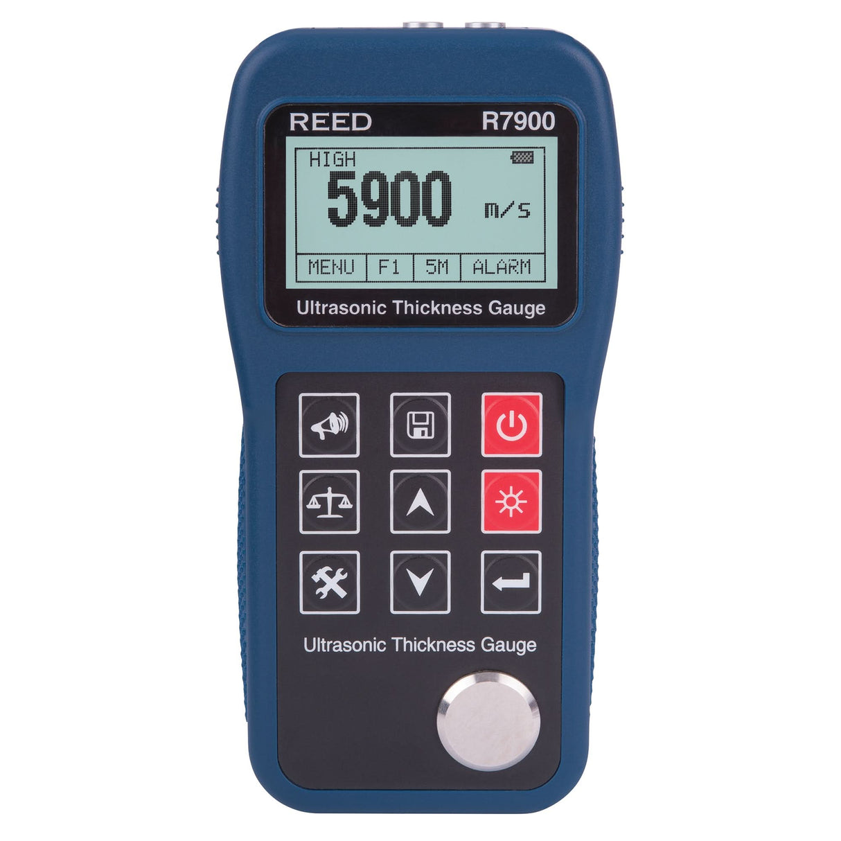 Ultrasonic Thickness Gauge, Digital Display, Ultrasound, 0.03" - 15.7" (0.65 mm - 400 mm) Range