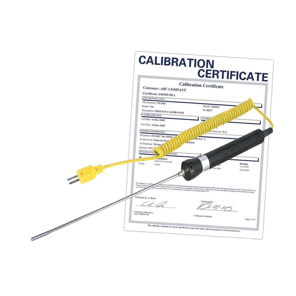 Air/Gas Thermocouple Probe (includes ISO Certificate), 900 °C (1652°F) Max. Temp.