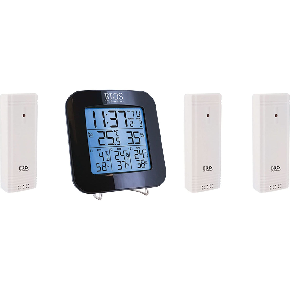 Wireless Weather Station with 3 Sensors, Non-Contact, Digital, 40-158°F (-40-70°C)