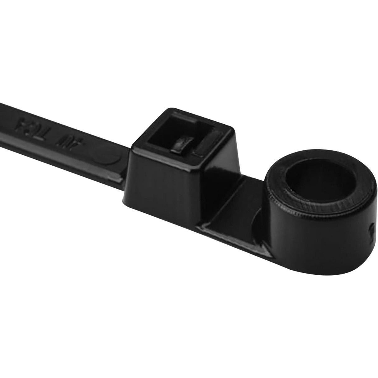 1-Piece Screw Mount Cable Ties, 12-2/5" Long, 50 lbs. Tensile Strength, Black
