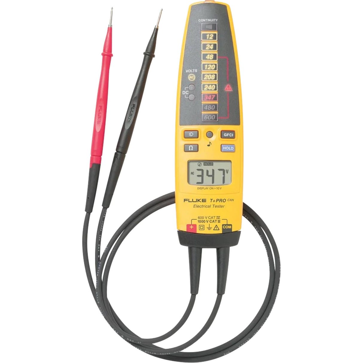 T+Pro Electrical Tester, 12 V - 600 V, Light & Sound Alert