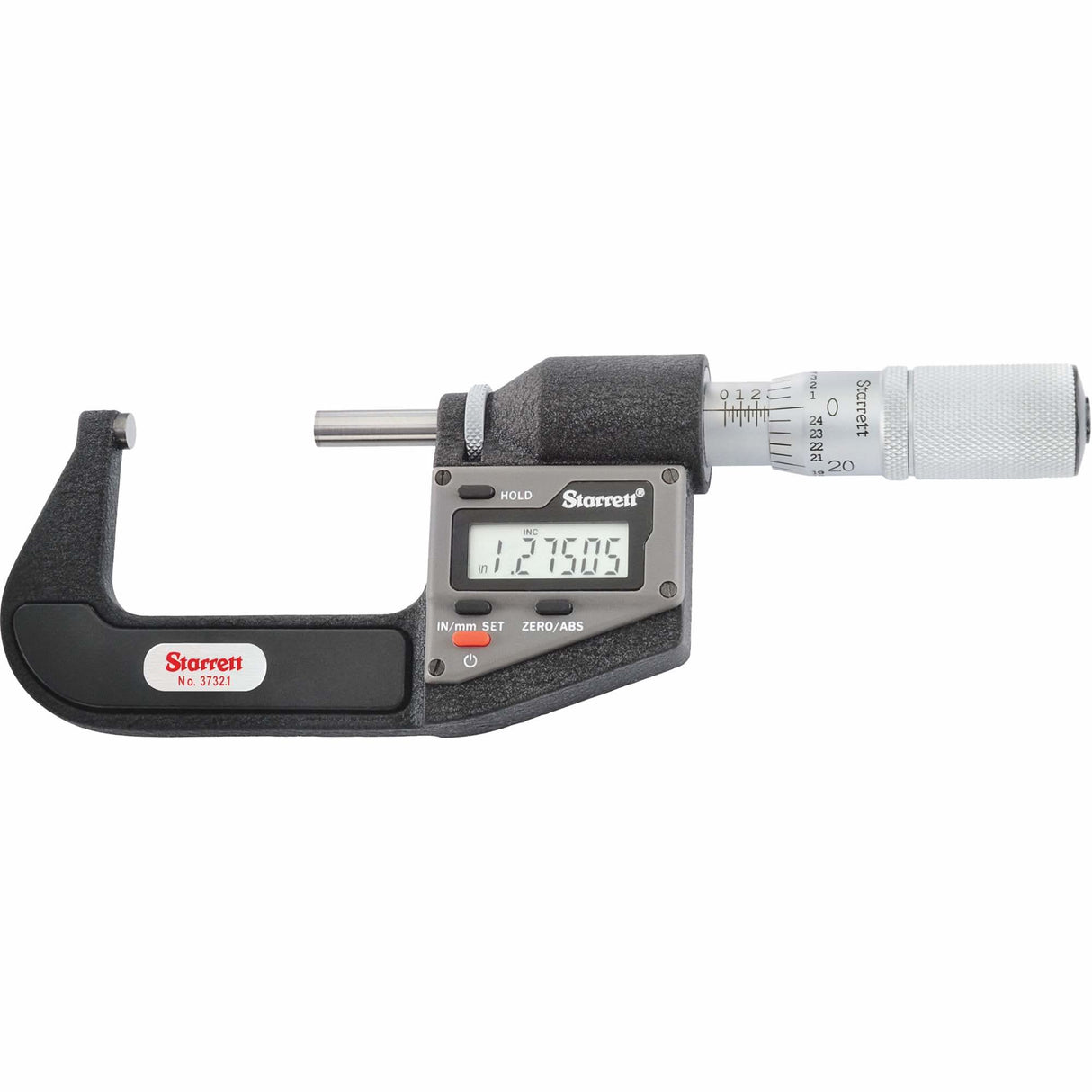 Inch/Metric Electronic Micrometer without Outpet, 1" - 2" (25.4 mm - 50.8 mm) Range, 0.00005" (0.001 mm) Resolution