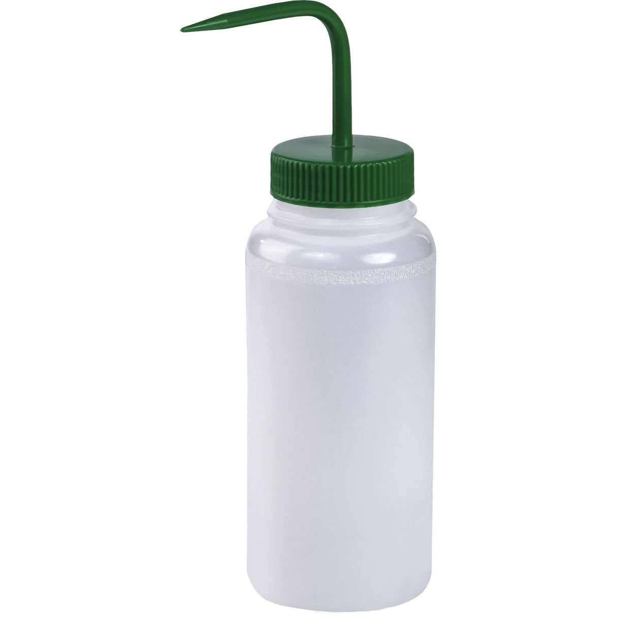 Wide-Mouth Polyethylene Wash Bottle with Green Polypropylene Cap