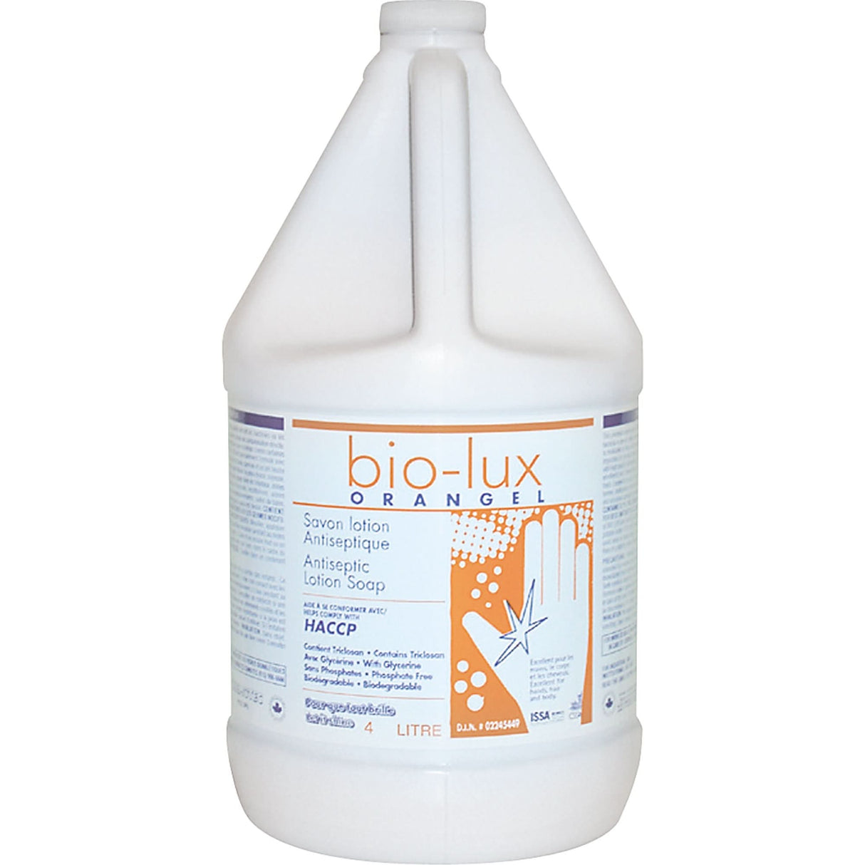 Bio-Lux Orangel Antiseptic Lotion Soap, Liquid, 4 L, Scented
