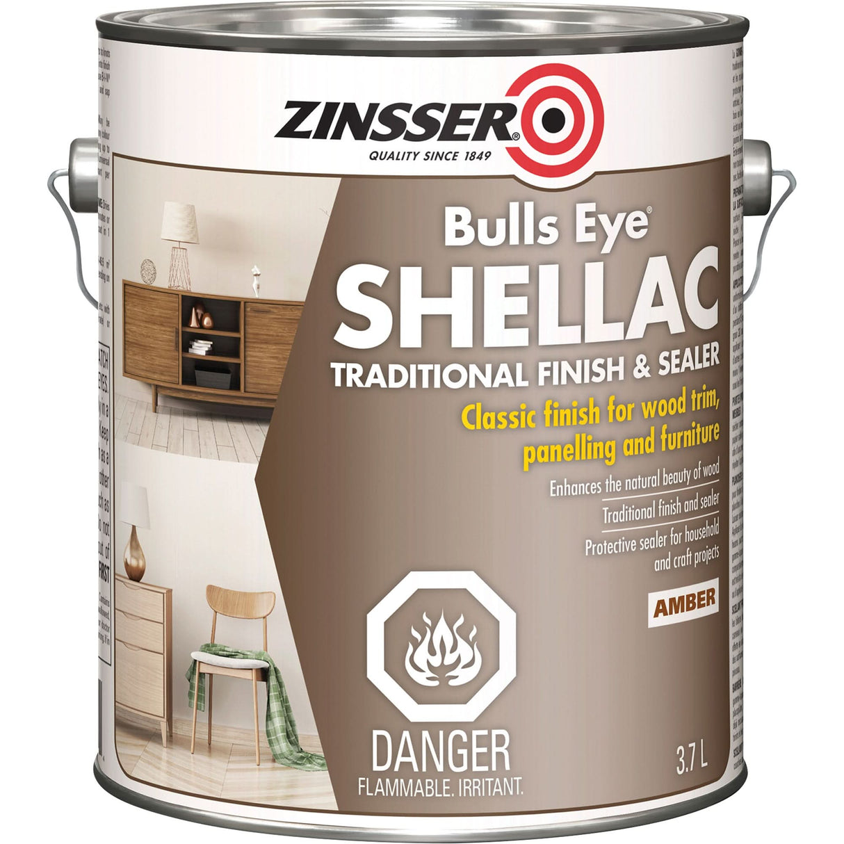 Zinsser® Bulls Eye® Shellac Sealer, Amber, 3.7 L