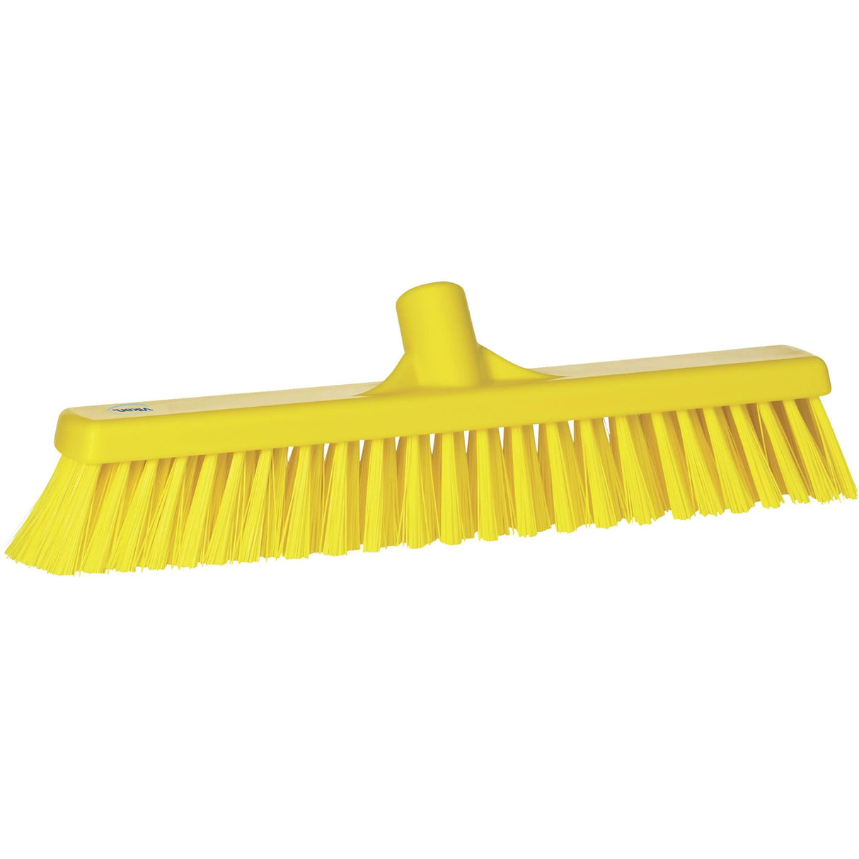 Combo Bristle Push Broom Head, Coarse/Fine Bristles, 16-1/2", Polyester, Yellow