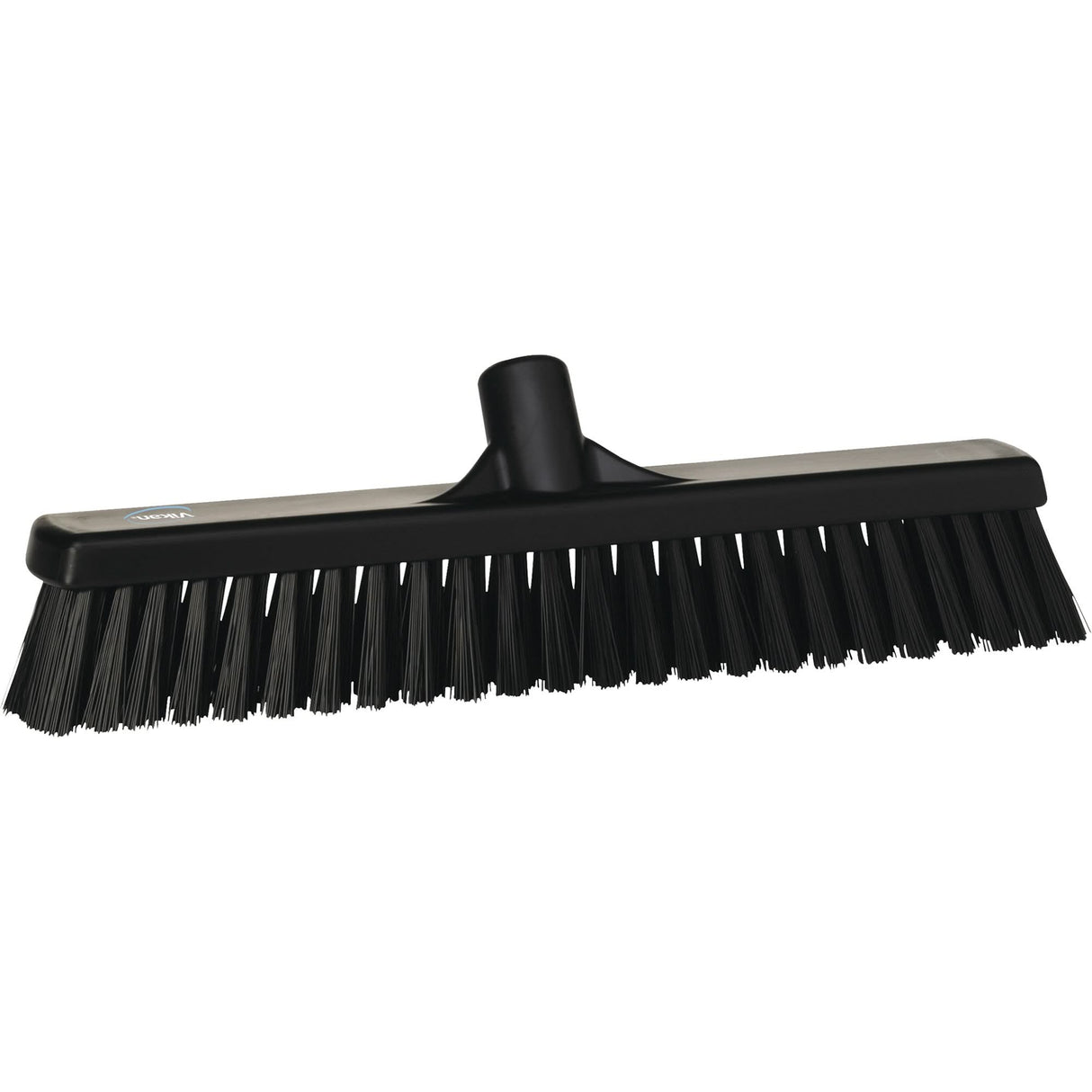 Combo Bristle Push Broom Head, Coarse/Fine Bristles, 16-1/2", Polyester, Black