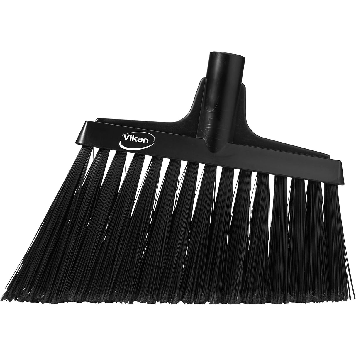 Angled Broom Head, Split Bristles, 11-1/2", Polyester, Black