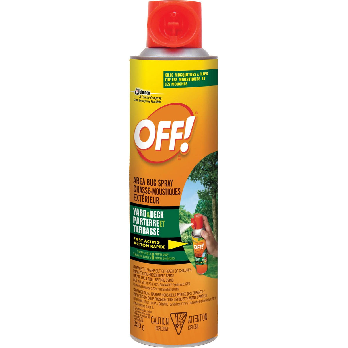 OFF! Area Bug Spray, DEET Free, Aerosol, 350 g