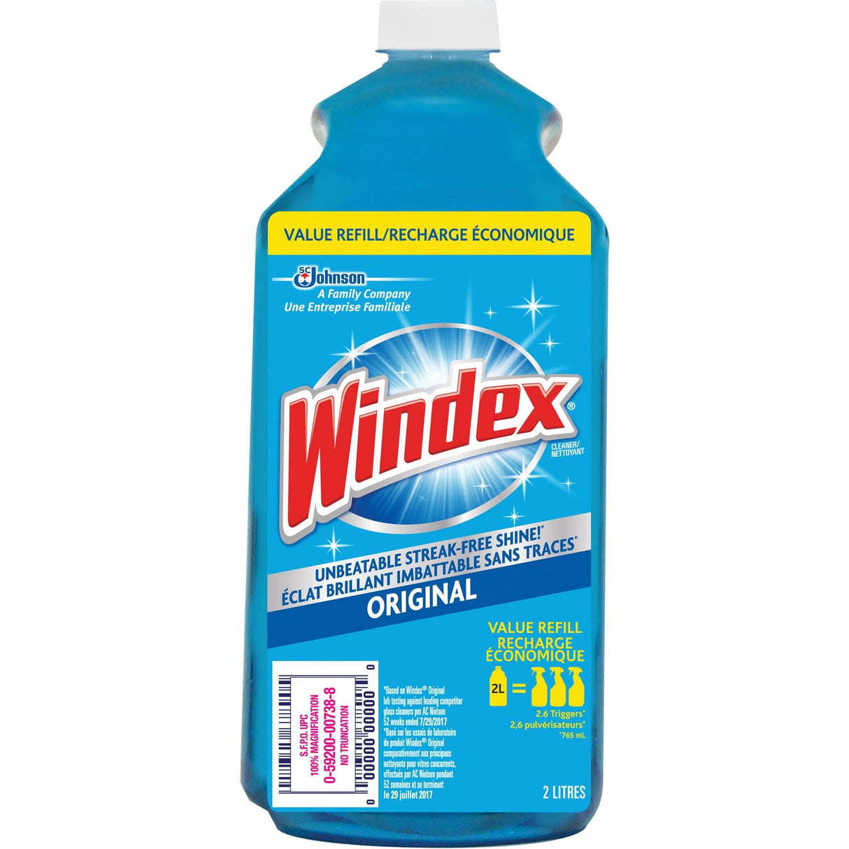 Windex® Glass Cleaner Refill, 2 L, Bottle