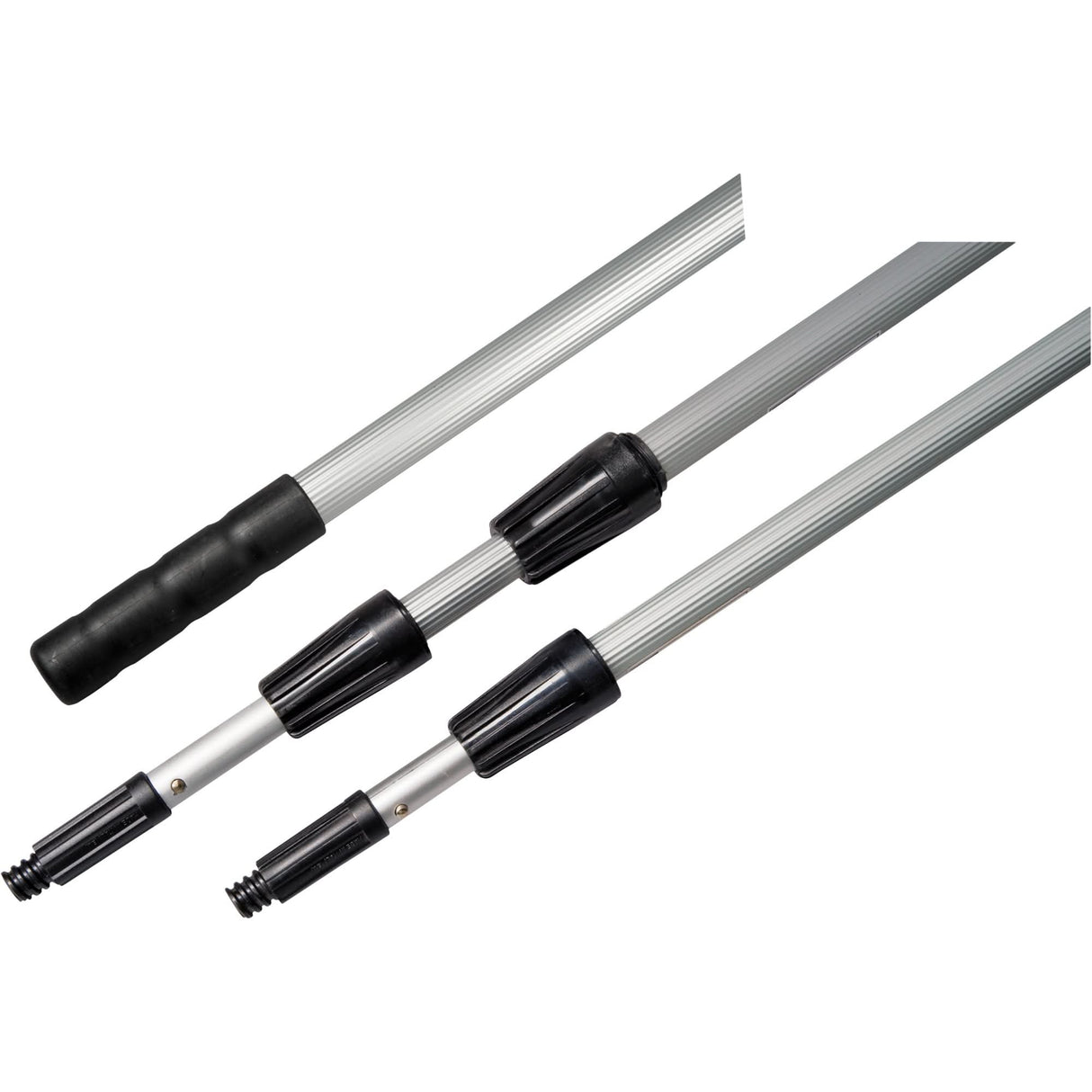 3-Piece Extension Handle, Aluminum, Telescopic, Threaded Taper Tip, 1" Diameter, 108" Length