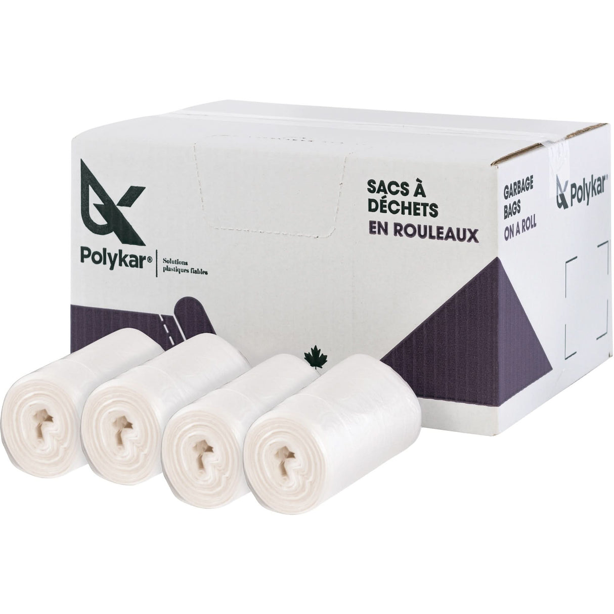 High Density Garbage Bags, Utility, 28" W x 30" L, 13 microns, Frosted, 88 L (20 Gal.) Capacity