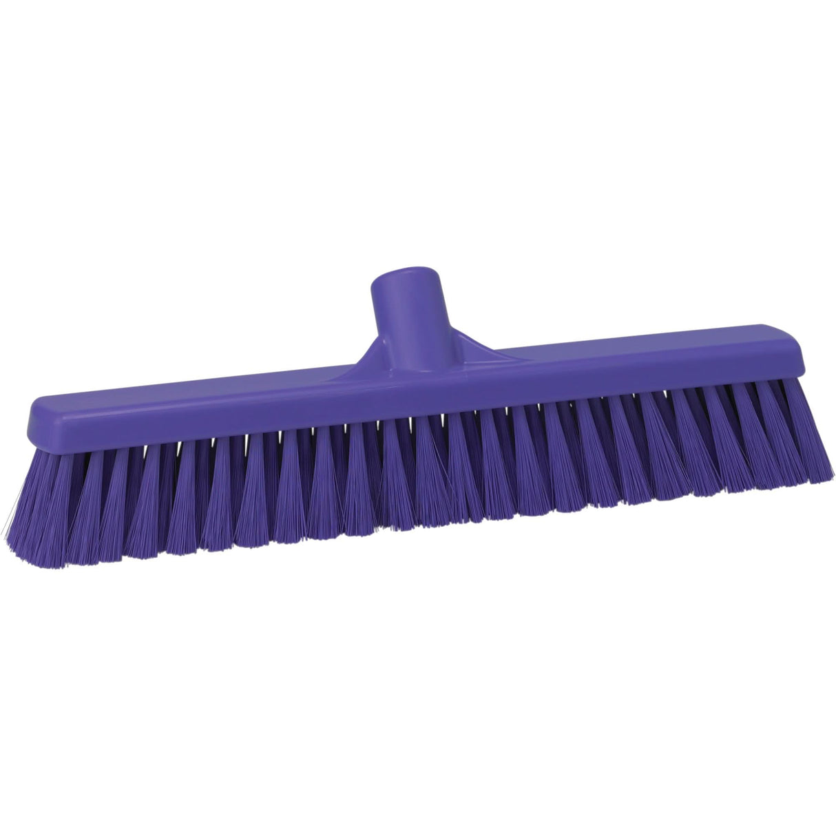 Combo Bristle Push Broom Head, Coarse/Fine Bristles, 16-1/2", Polyester, Purple