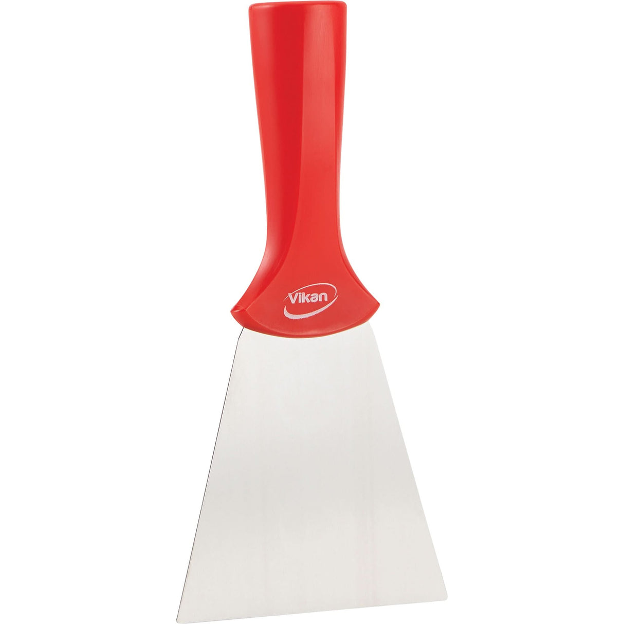 Handle-Mounted Stainless Steel Scraper, Red, 4" W x 8" L