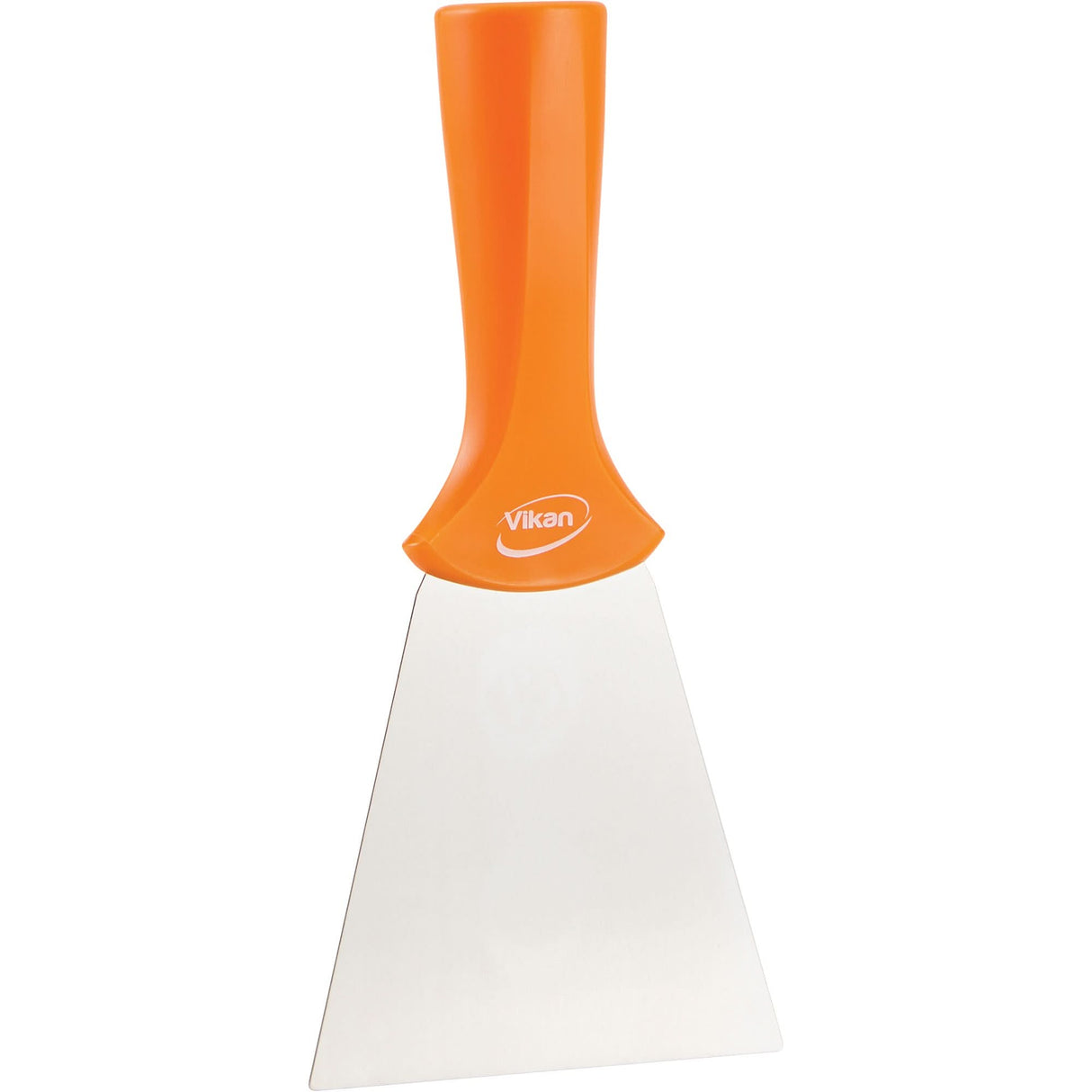 Handle-Mounted Stainless Steel Scraper, Orange, 4" W x 8" L