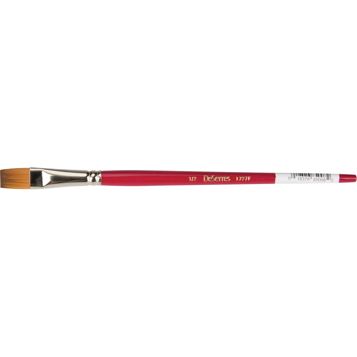 Flat Artist Brush, 1/2" Brush Width, Synthetic, Wood Handle