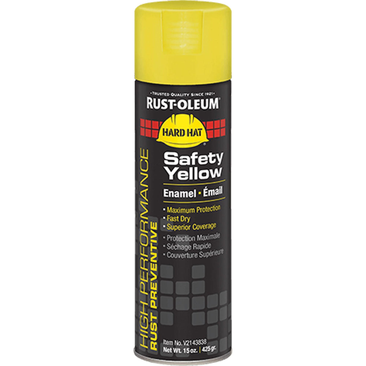V2100 System Enamel Spray Paint, Safety Yellow, Gloss, 15 oz., Aerosol Can