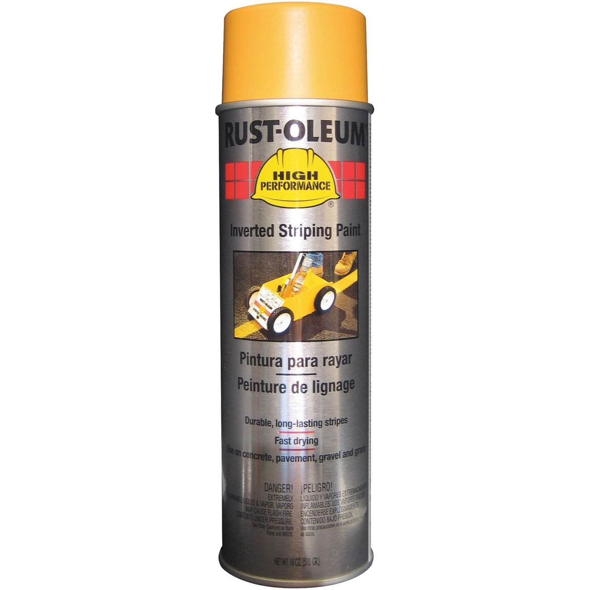 High Performance 2300 System Inverted Striping Spray Paint, Yellow, 18 oz., Aerosol Can