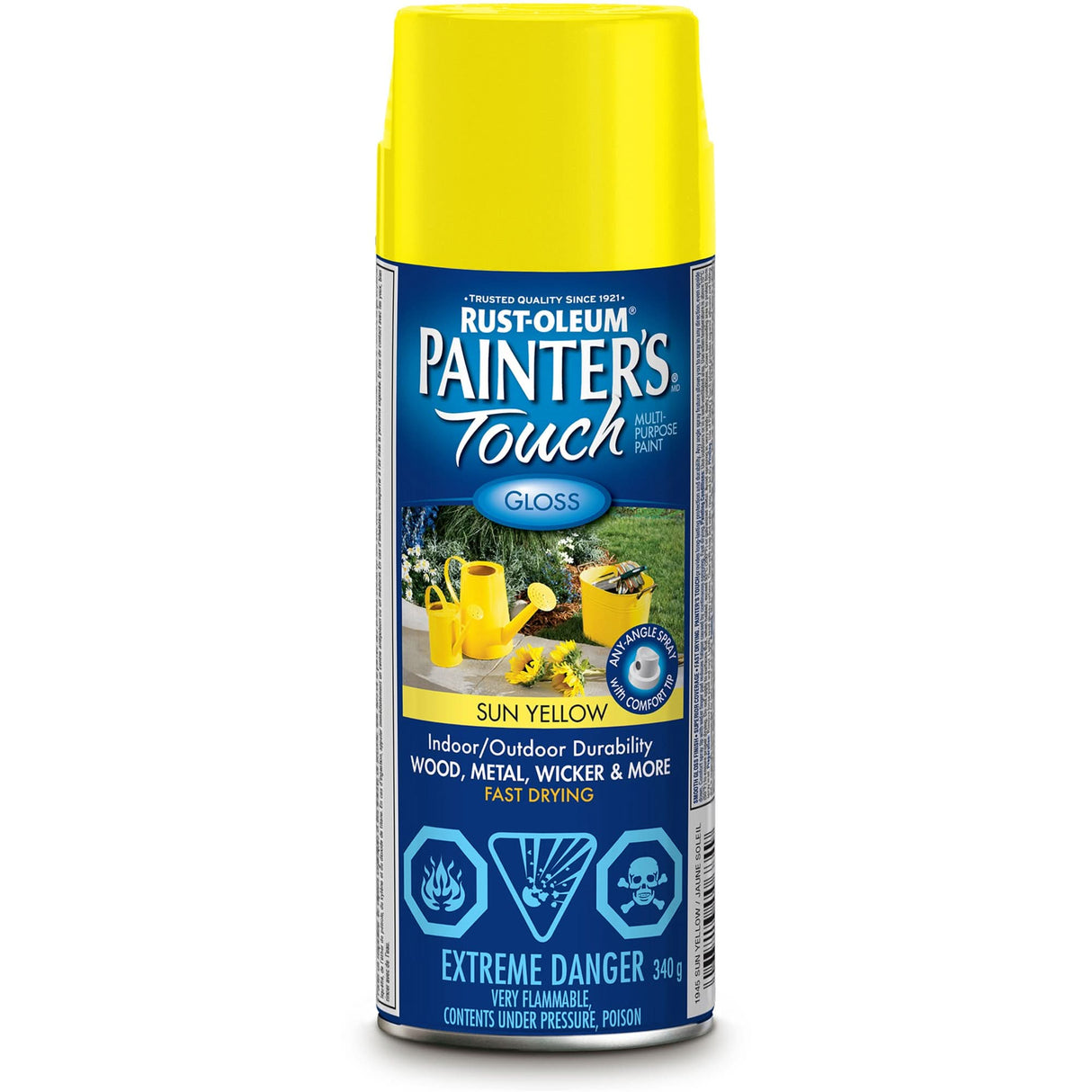 Painter's Touch® Multi-Purpose Brush-On Paint, Sun Yellow, Gloss, Aerosol Can