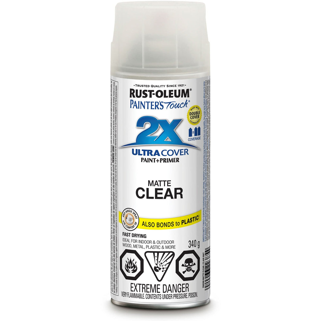 Painter's Touch® Ultra Cover Paint, Clear, Very Flat, Aerosol Can