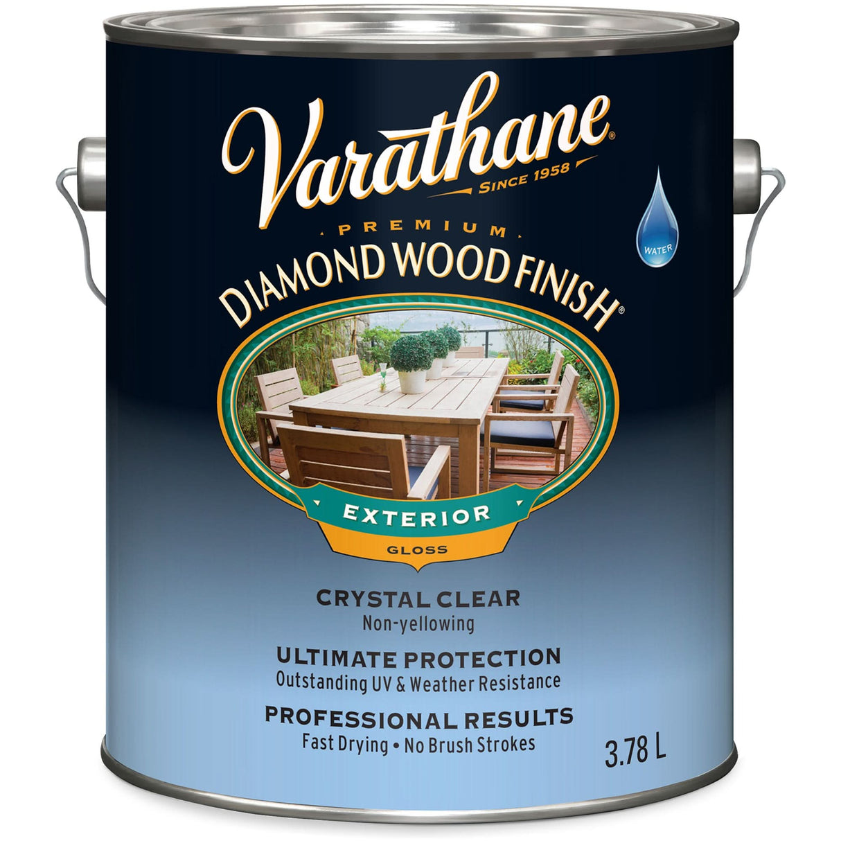 Varathane® Diamond Wood Finish® Exterior Finish, 3.78 L, Clear, Gloss