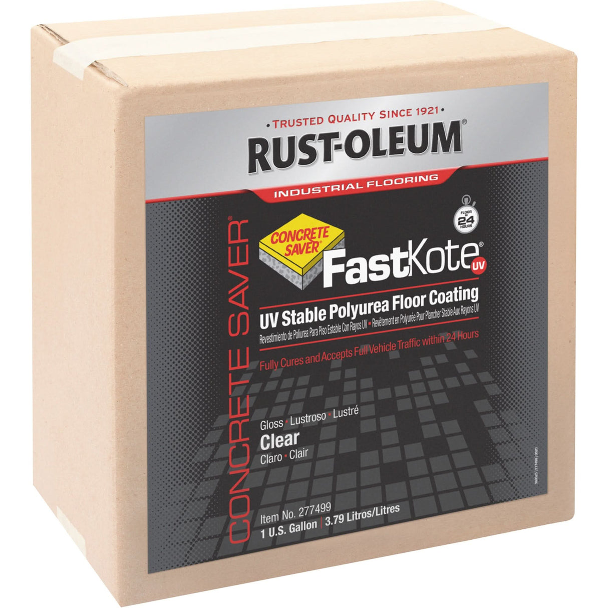 FastKote® UV Stable Polyurea Floor Coating, 1 gal., Urethane-Based, High-Gloss, Clear