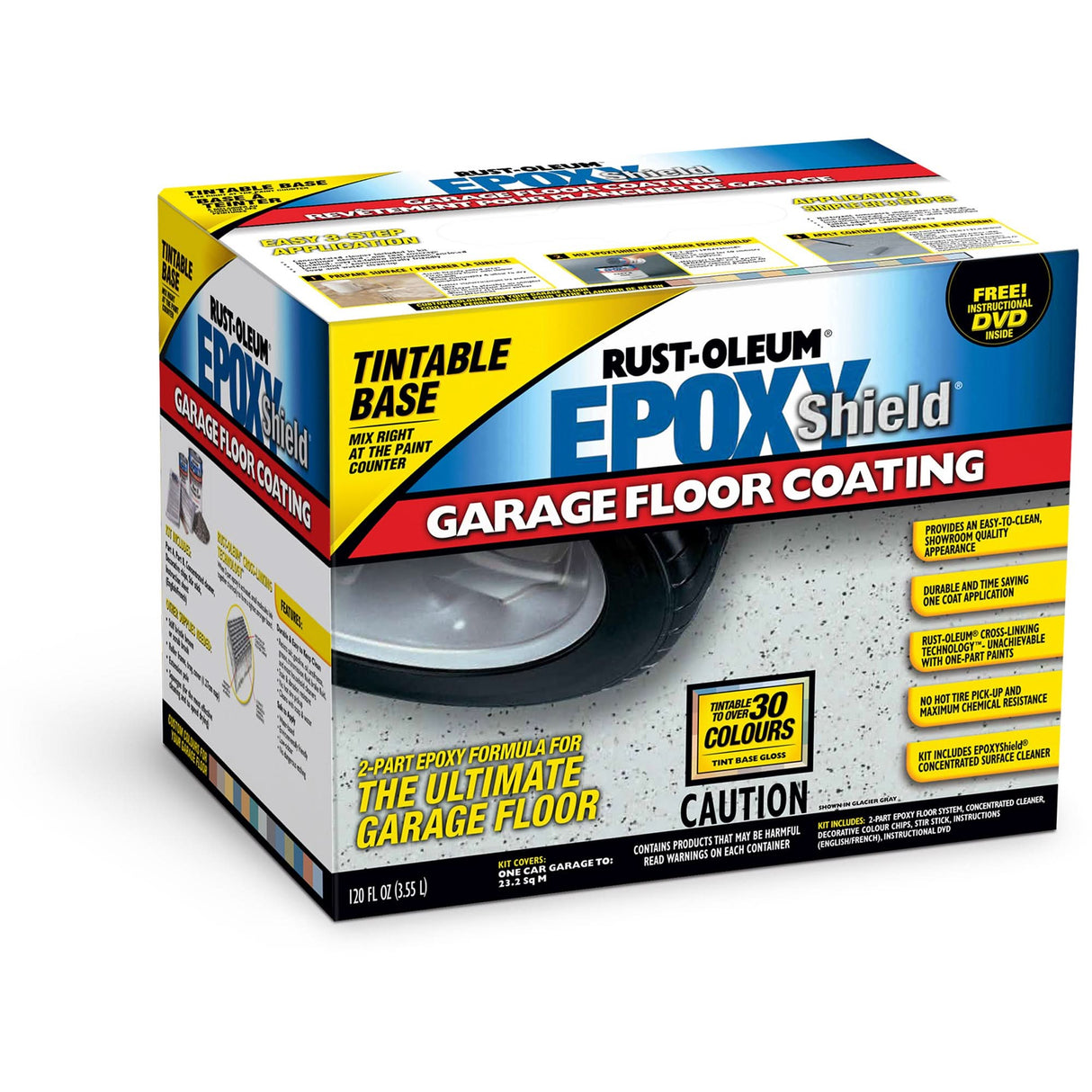 EpoxyShield® Garage Floor Coating, 3.55 L, Water-Based, Gloss, Tint Base