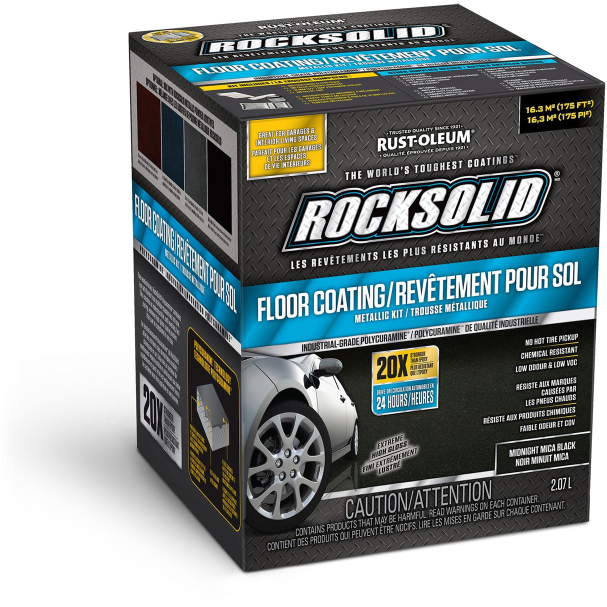 RockSolid® Metallic Floor Coating, Solvent-Based, High-Gloss, Black