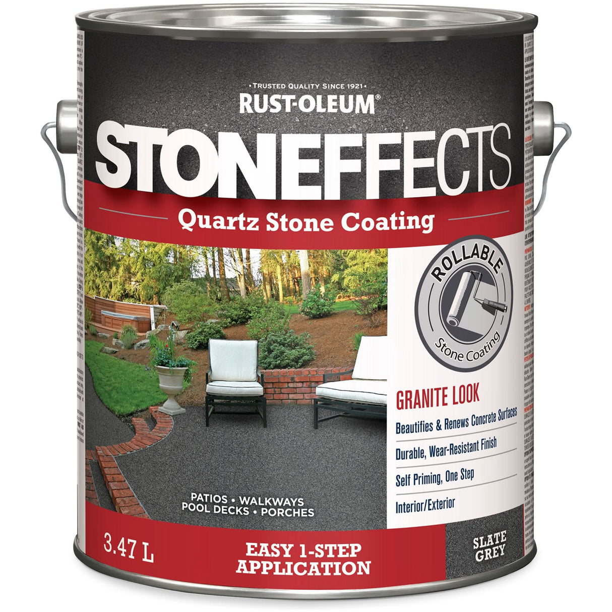 Stoneffects™ Quartz Stone Coating, 3.78 L, Water-Based, Textured, Grey