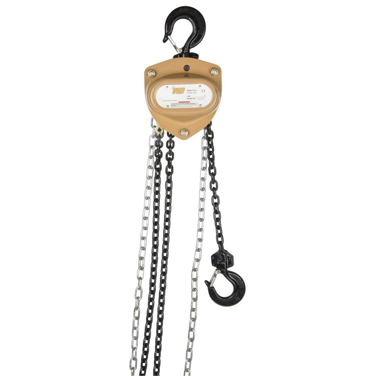 Heavy-Duty Gold Series Chain Hoist, 20' Lift, 2000 lbs. (1 tons) Capacity, Alloy Steel Chain
