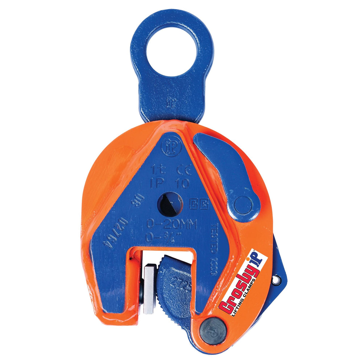 IP10 Vertical Lifting Clamp, 9000 lbs. (4.5 tons) Working Load Limit, 0 - 1-1/2" Jaw Opening
