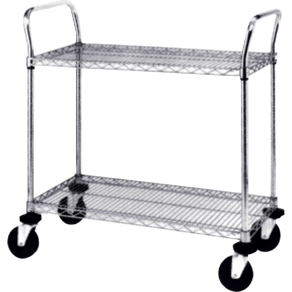 Heavy-Duty Utility Carts, Chrome Plated, 24" x 39" x 48", 900 lbs. Capacity