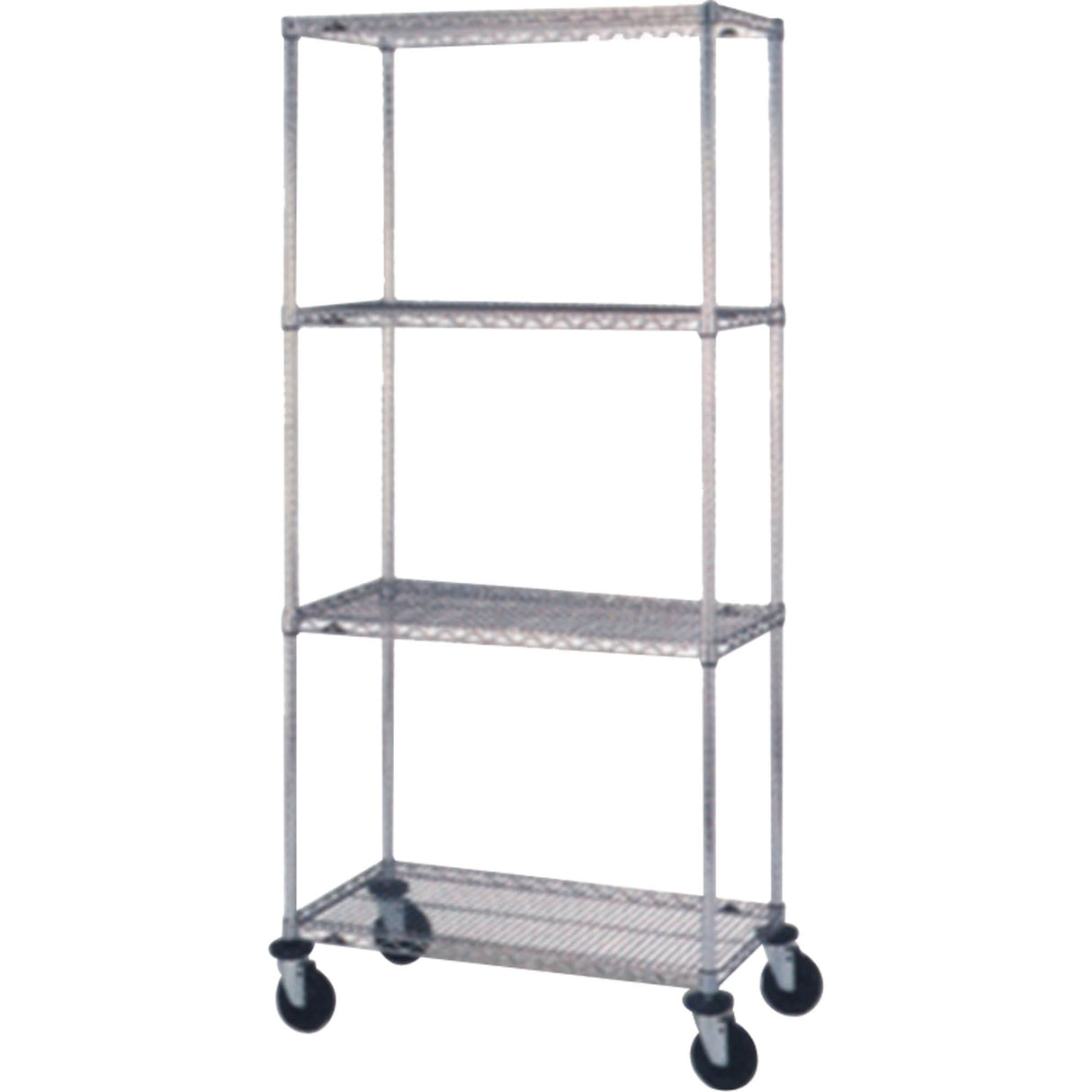 Wire Shelf Cart, Chrome Plated, 24" x 81" x 48", 800 lbs. Capacity