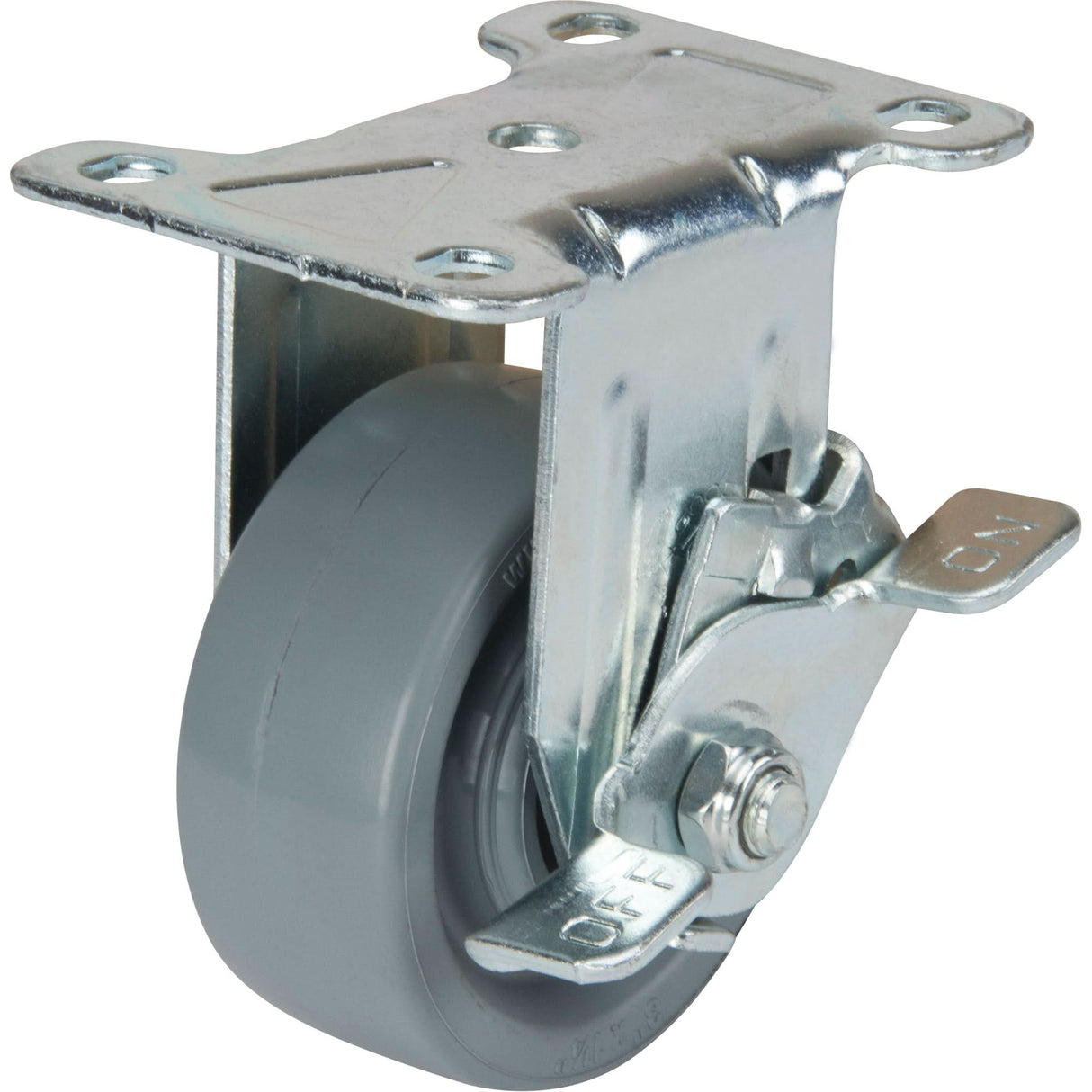 General Purpose Caster, Rigid with Side Brake, 3" (76 mm), Urethane, 350 lbs. (158.8 kg.)