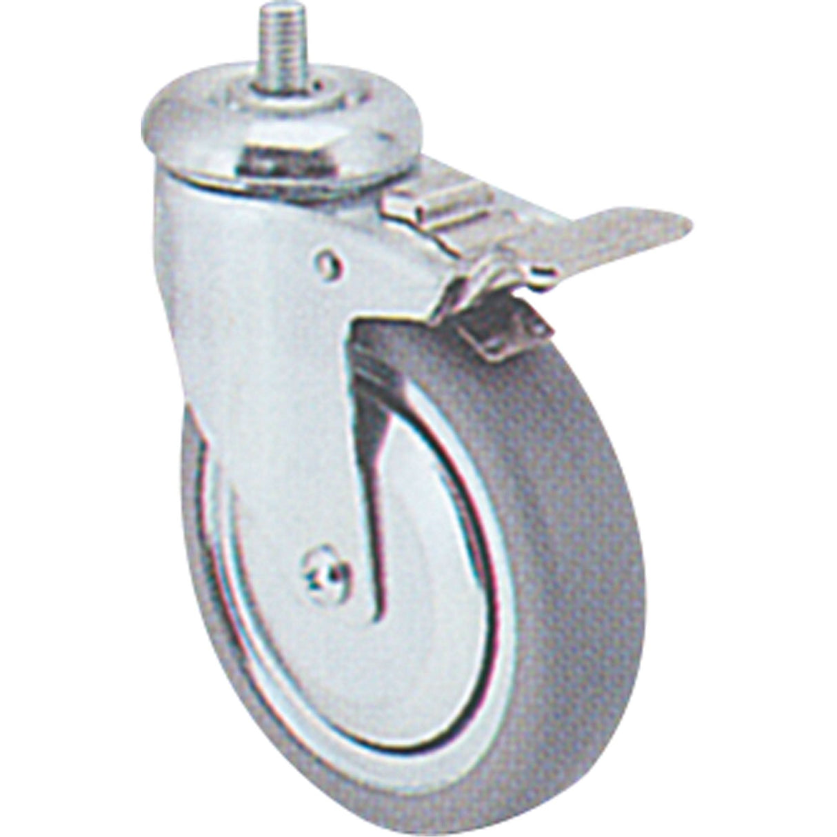 Zinc Plated Caster, Swivel with Brake, 3" (76 mm) Dia., 180 lbs. (82 kg.) Capacity