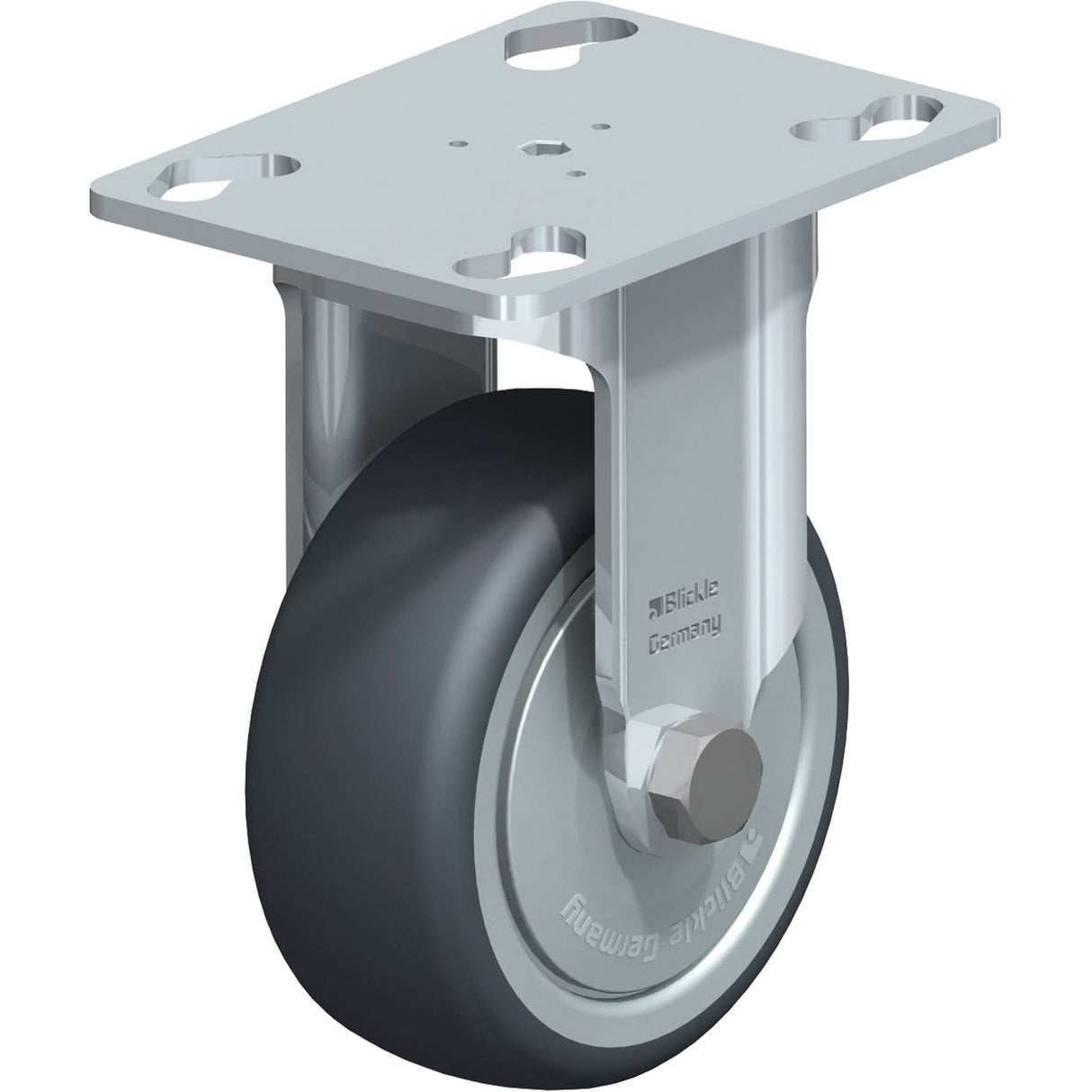 Caster, Rigid, 3-1/8" (79.5 mm), Thermoplastic Rubber, 130 lbs. (59 kg.)