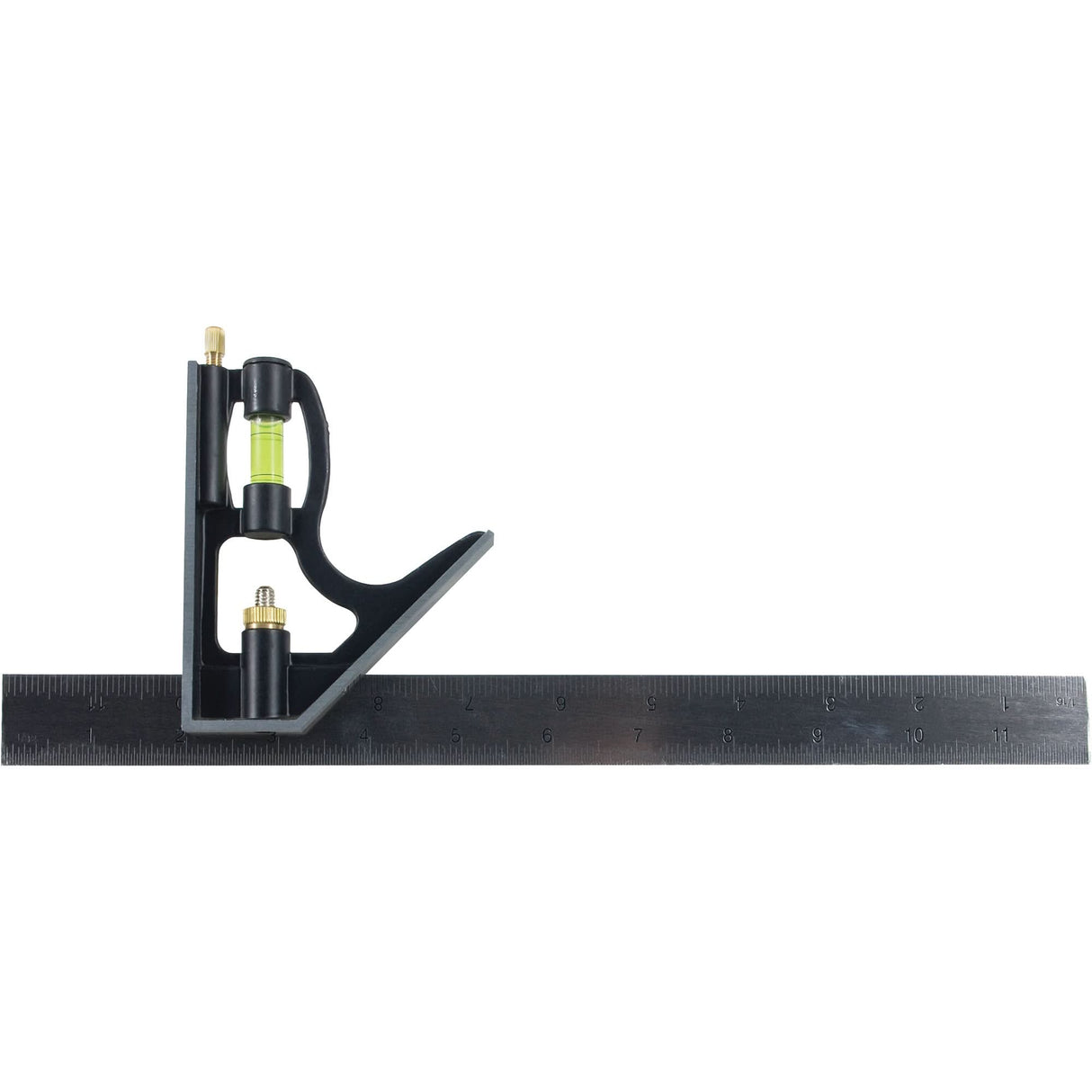 Combination Square, 12" L, Stainless Steel, Plain