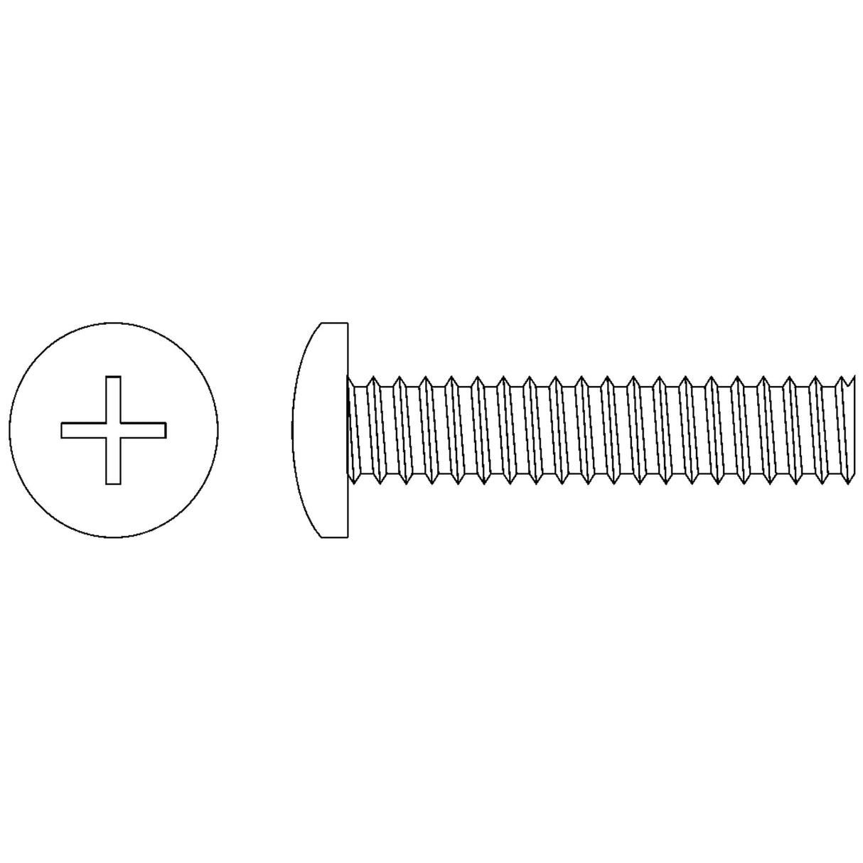 Pan Head Machine Screws, #10-24 x 1-1/4" L, Zinc Plated