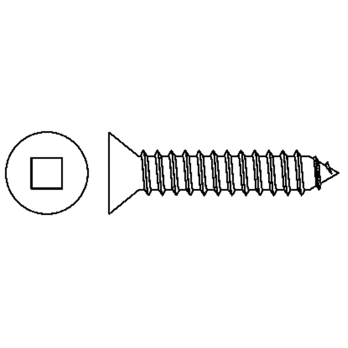Tapping Flat Head Screws, #6 x 1-1/4" L, Zinc Plated