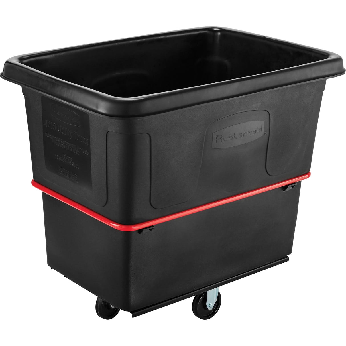Heavy-Duty Utility Truck, Black Recycled Plastic, 44-3/8" L x 31" W x 38-1/4" H, 16 cu. ft. Volume, 1000 lbs. Capacity