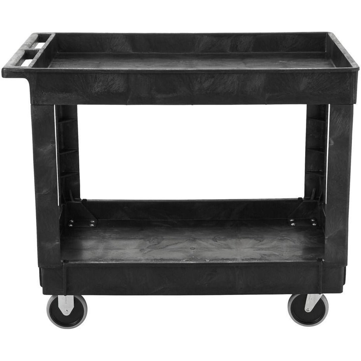 Flat Handle Utility Cart, 2 Tiers, 40" x 32-1/4" x 24", 500 lbs. Capacity