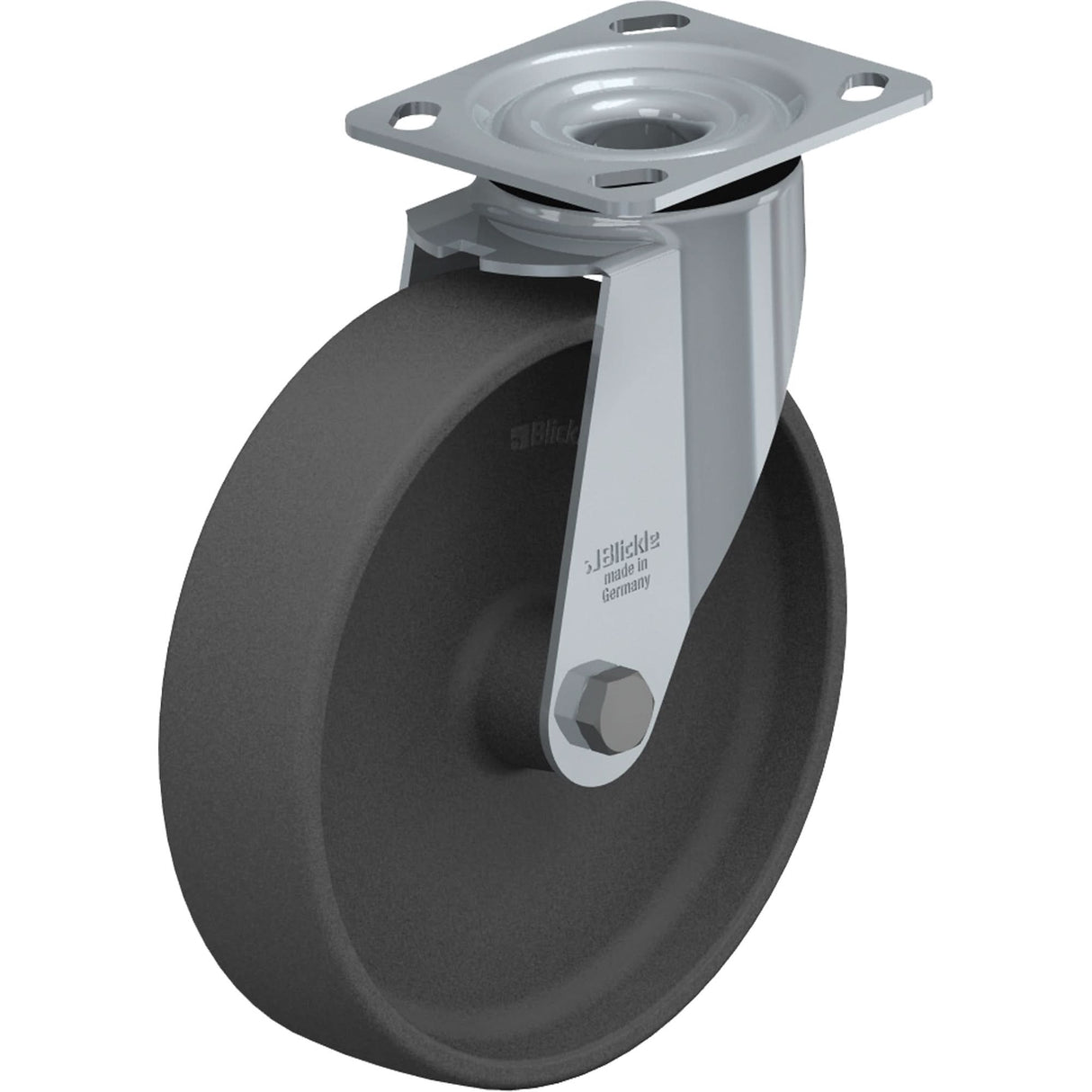 Impact-Resistant Caster, Swivel, 8" (203.2 mm), Nylon, 660 lbs. (300 kg.)