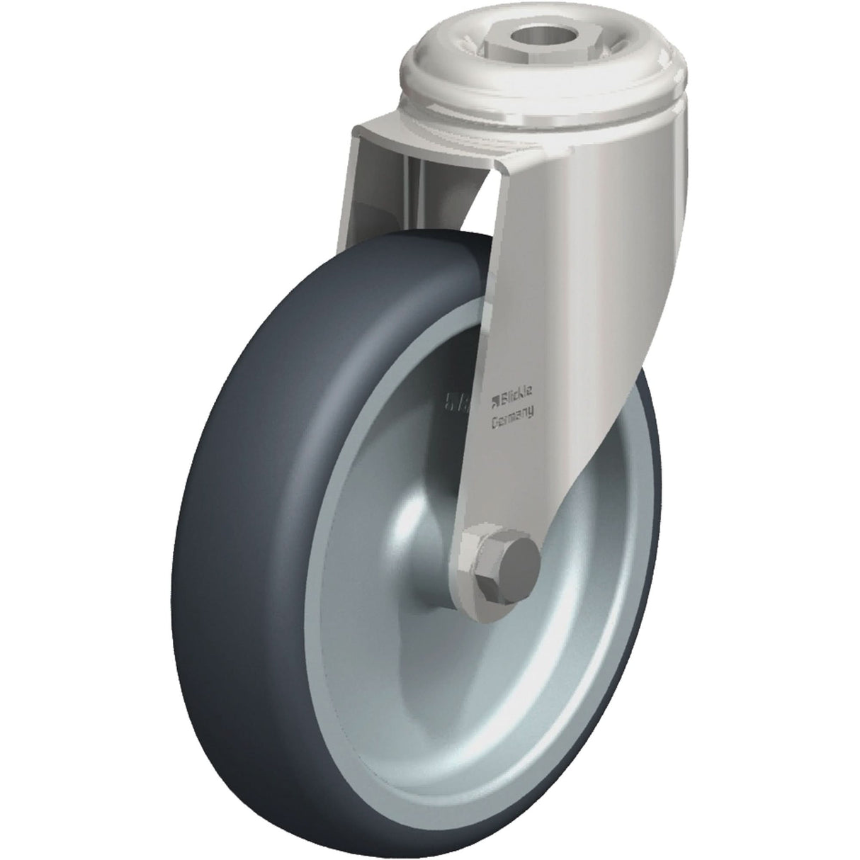 Stainless Steel Thermoplastic Elastomer Caster, Swivel, 5" (127 mm) Dia., 265 lbs. (120 kg.) Capacity